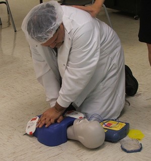 CPR AED Being Performed on Manikin